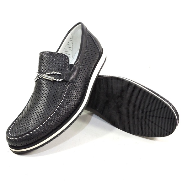 GOODMAN ?? MEN\'S BLACK SOFT LEATHER COMFORT SUMMER LOAFERS main image 6